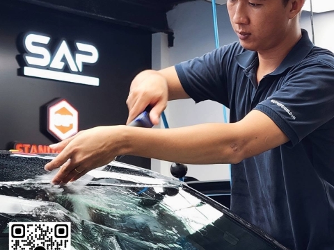 Vf9 nâng cấp gói Ppf SAP A, dán film cách nhiệt 3M Ceramic hồng ngoại, độ nâng chân ghế hàng 2